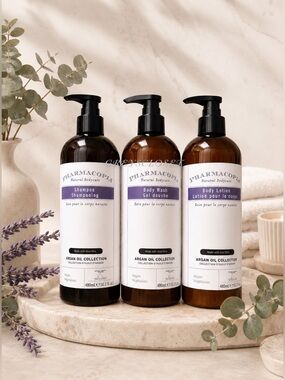 PHARMACOPIA ARGAN OIL TRIO SET  - BODY WASH, LOTION & SHAMPOO